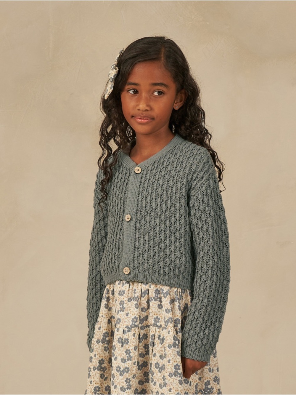 Rylee + Cru Ella Blue Cardigan Button-Up 6/7